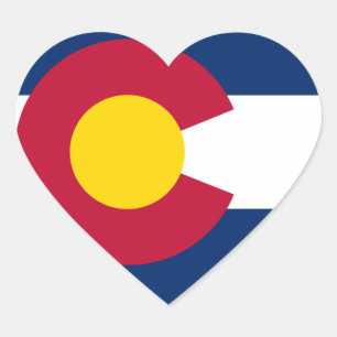 Colorado Statlig flagga Hjärtformat Klistermärke