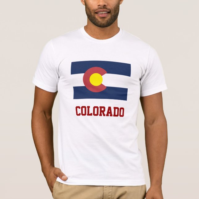 COLORADO: Statlig flagga i Colorado T Shirt (Framsida)