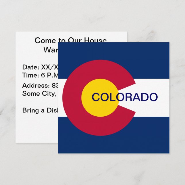 Colorado Statlig flagga Inbjudningar (Fram/baksida)