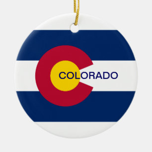 Colorado Statlig flagga Julgransprydnad Keramik