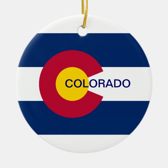 Colorado Statlig flagga Julgransprydnad Keramik (Framsidan)