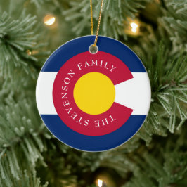 Colorado Statlig flagga Julgransprydnad Keramik