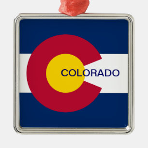 Colorado Statlig flagga Julgransprydnad Metall