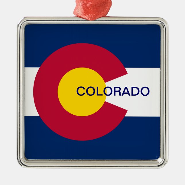 Colorado Statlig flagga Julgransprydnad Metall (Framsidan)