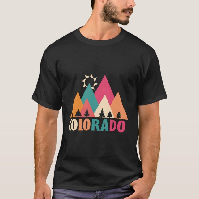 Colorado Statlig flagga Mountatin T Shirt (Framsida)