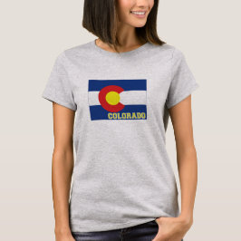 Colorado statlig flagga- och kartakvinnor tee
