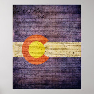 Colorado statlig flagga poster