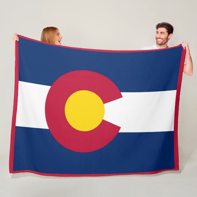 Colorado Statlig flagga Print Patriotc Fleecefilt (På plats)
