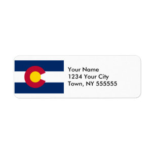 Colorado Statlig flagga Returadress Etikett