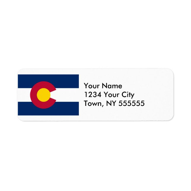 Colorado Statlig flagga Returadress Etikett (Framsidan)