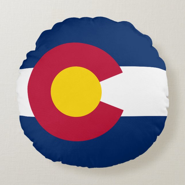 Colorado Statlig flagga Rund Kudde (Framsidan)