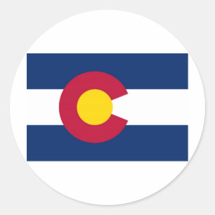 Colorado statlig flagga runt klistermärke
