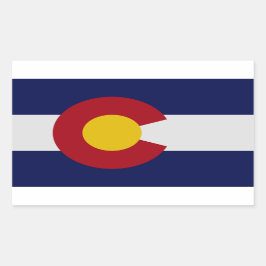 Colorado Statlig flagga Sticker Rektangulärt Klistermärke