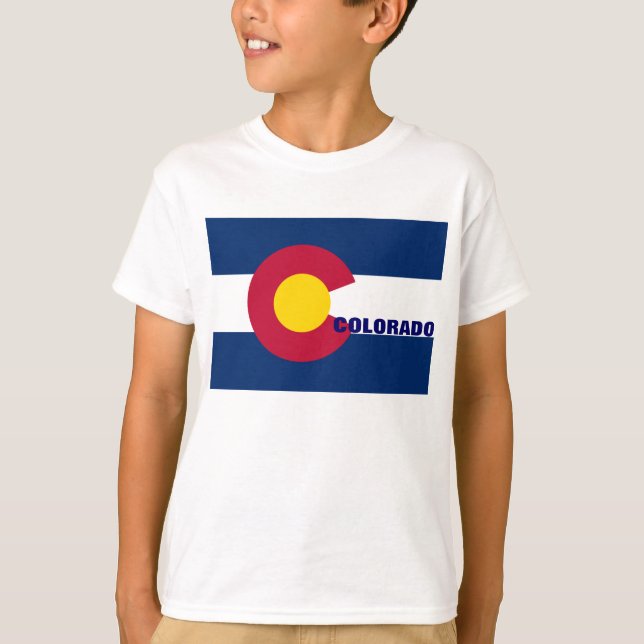 COLORADO statlig flagga Tee Shirt (Framsida)