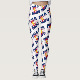 Colorado statlig flagga text mönster leggings