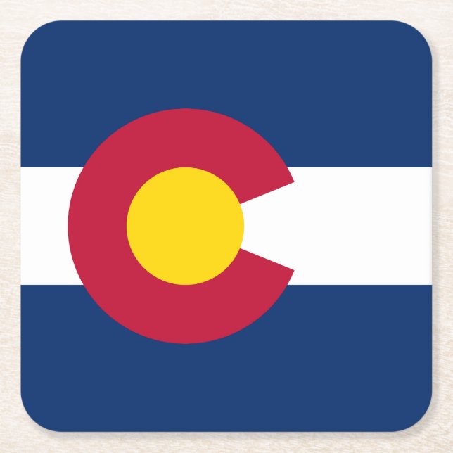 Colorado Statlig flagga Underlägg Papper Kvadrat (Framsidan)