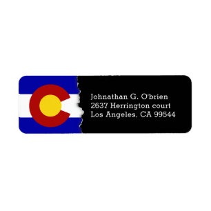 Colorado statlig flaggapersonlig returadress etikett