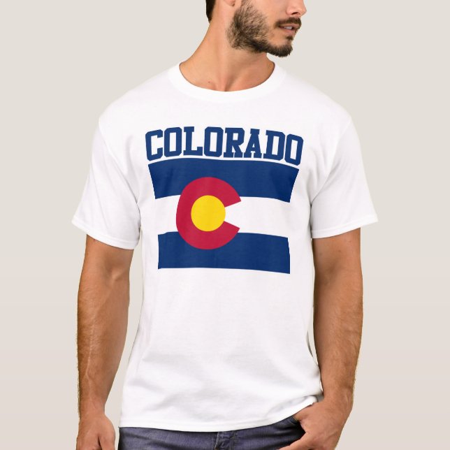 Colorado statlig flaggaT-tröja T Shirt (Framsida)