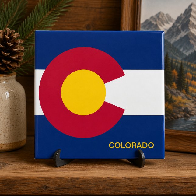 Colorado statsflagga kakelplatta (Colorado State Flag Tile)