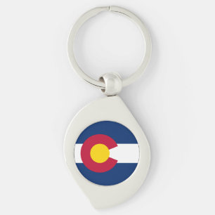 Colorado statsflagga swirl silverfärgad nyckelring
