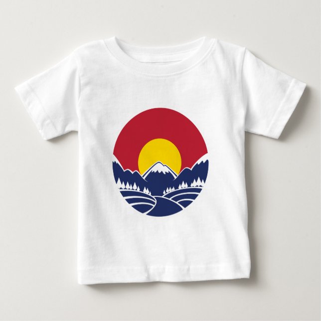 Colorado stenig bergEmblem T Shirt (Framsida)
