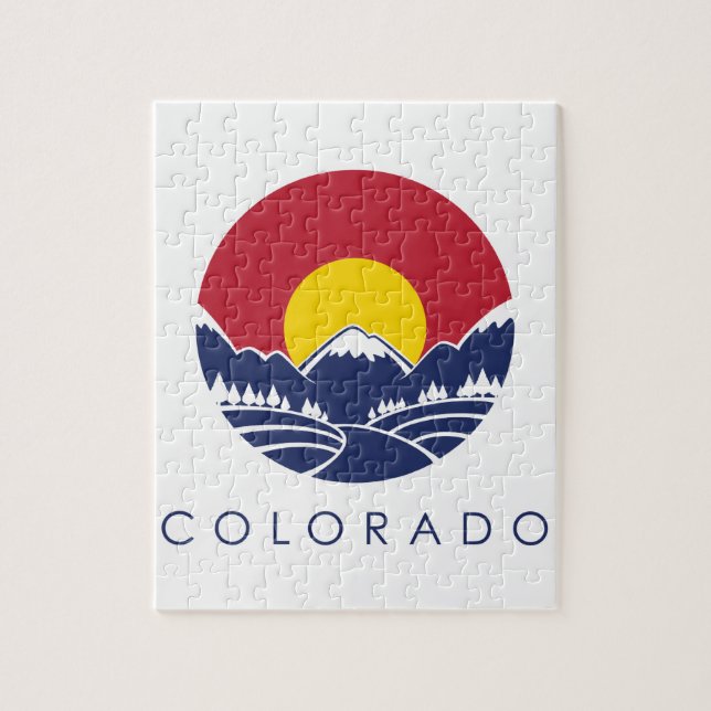 Colorado stenig bergstatlig flagga pussel (Vertikal)