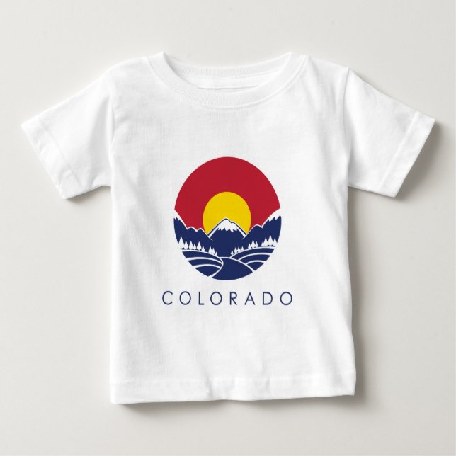 Colorado stenig bergstatlig flagga tee (Framsida)