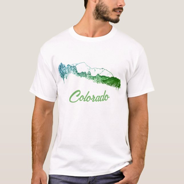 Colorado T-Shirt Colorado Mountain Silhouette II (Framsida)