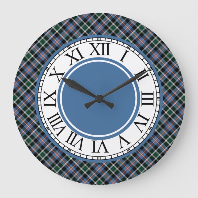 Colorado Tartan Blue Play Stor Klocka (Framsida)