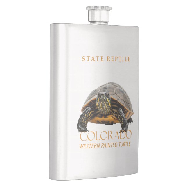 Colorado Territory Reptil Western Målad Sköldpadda Fickplunta (Höger)