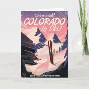 Colorado till Ski! Vintage resor poster Kort