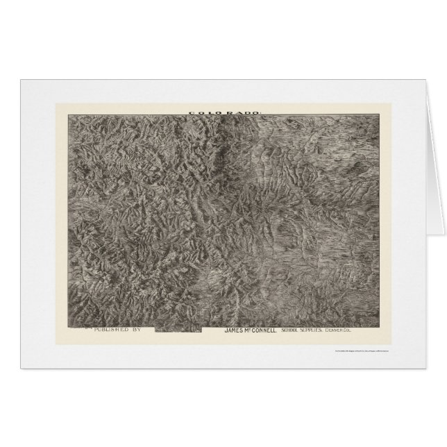Colorado topografisk karta 1894 hälsningskort (Framsidan Horizontal)