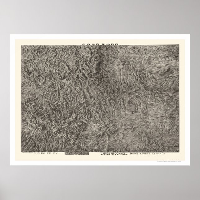 Colorado Topografiska Karta 1894 Poster (Framsidan)