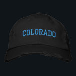 COLORADO Turcos Embroidery Black Vintage Stil Broderad Keps<br><div class="desc">COLORADO Turcos Embroidery på Black vintage stil hade en dålig bomullshatt. Gör en underbar gåva till alla som kärlek Colorado! Om du vill ha din egen text väljer du bara knappen Anpassa den här mallen för att ange anpassningsbar. Med kommandot Redigera design i verktyg väljer du även anpassade till andra...</div>