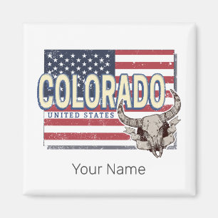 Colorado United Stater Retro State Karta Vintage U Magnet