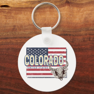 Colorado United Stater Retro State Karta Vintage U Nyckelring