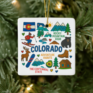 Colorado USA Anpassningsbar Family Resa Keepie jul Julgransprydnad Keramik