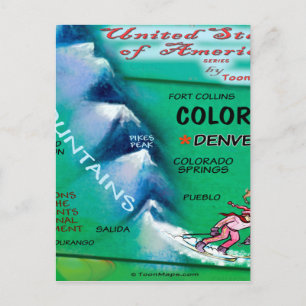 Colorado USA-kort Vykort