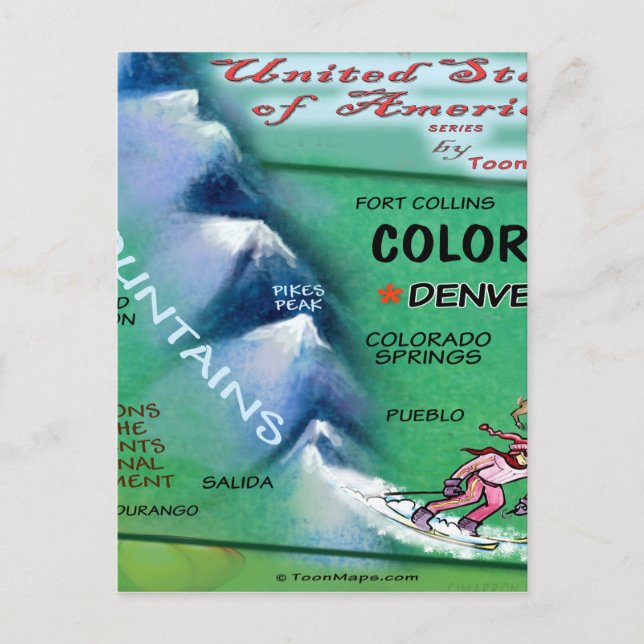 Colorado USA-kort Vykort (Framsida)