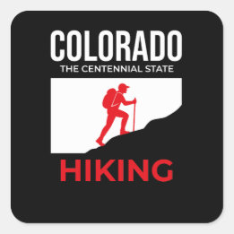 Colorado vandring – The Centennial State USA Fyrkantigt Klistermärke