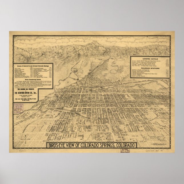 Colorado Vår 1909 Panoramic Karta Poster (Framsidan)