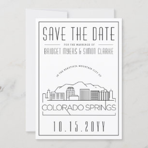 Colorado Vår Bröllop Skyline Spara datum Inbjudningar