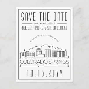 Colorado Vår Bröllop Skyline Spara datum Vykort