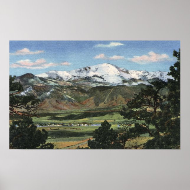 Colorado Vår, CO - Pikes Peak Poster (Framsidan)