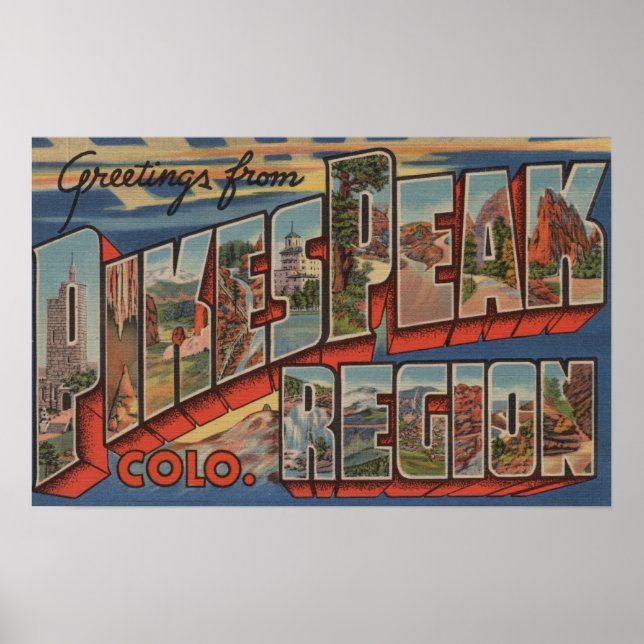 Colorado Vår, Colorado - Pikes Peak Poster (Framsidan)