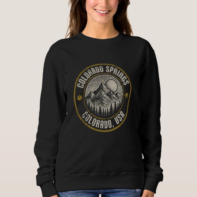 Colorado Vår Colorado USA Distress Mountain T Shirt (Framsida)