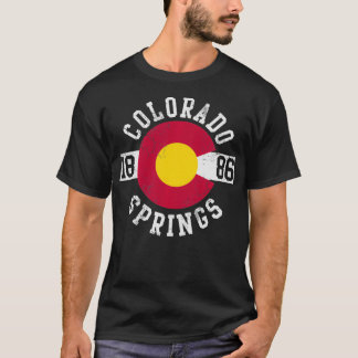 Colorado Vår Flagga Retro Faded Home Kärlek T Shirt