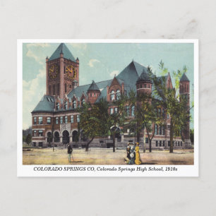Colorado Vår High School 1910 vintage vycard Helg Vykort