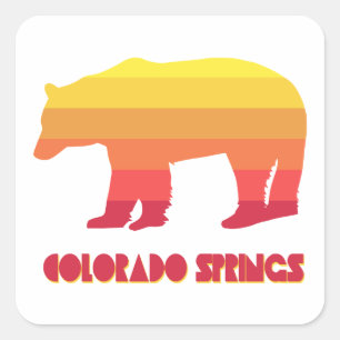 Colorado Vår Rainbow Bear Fyrkantigt Klistermärke