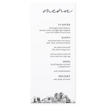 Colorado Vår Skyline Modern Bröllop Dinner Menu